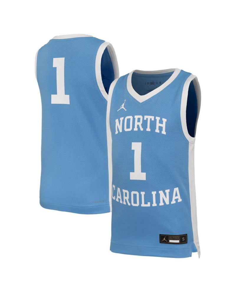 Big Boys and Girls 1 Carolina Blue North Carolina Tar Heels Retro Replica Basketball Jersey