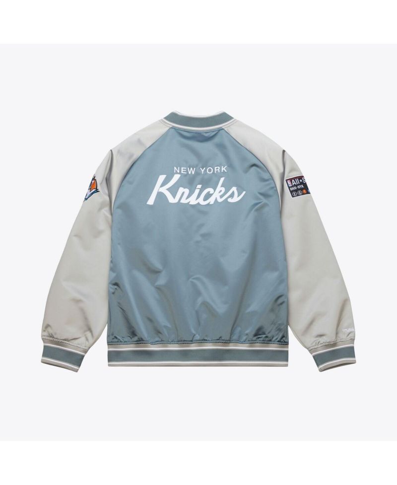 Men's Blue/Silver New York Knicks Thunderstorm Lightweight Satin Full-Snap Jacket