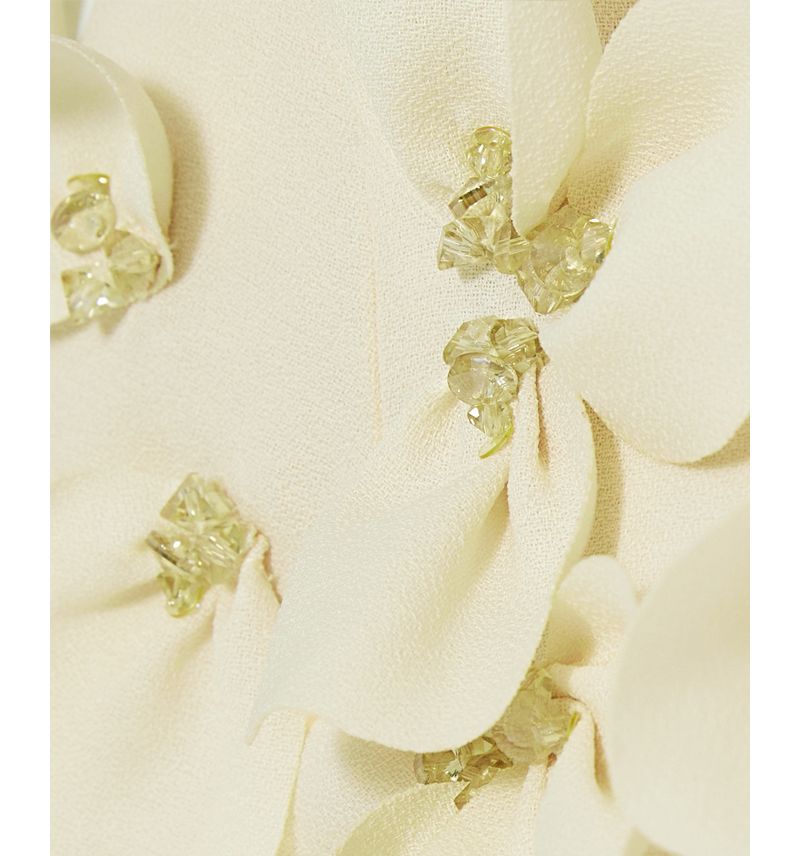 Women's Off-The-Shoulder Floral Embellished Flary Gown
