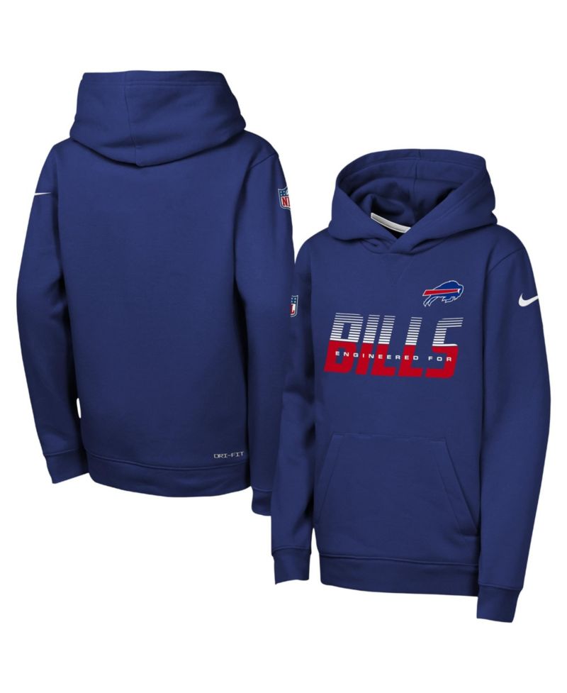 Big Boys and Girls Royal Buffalo Bills Sideline Dri-FIT Hoodie