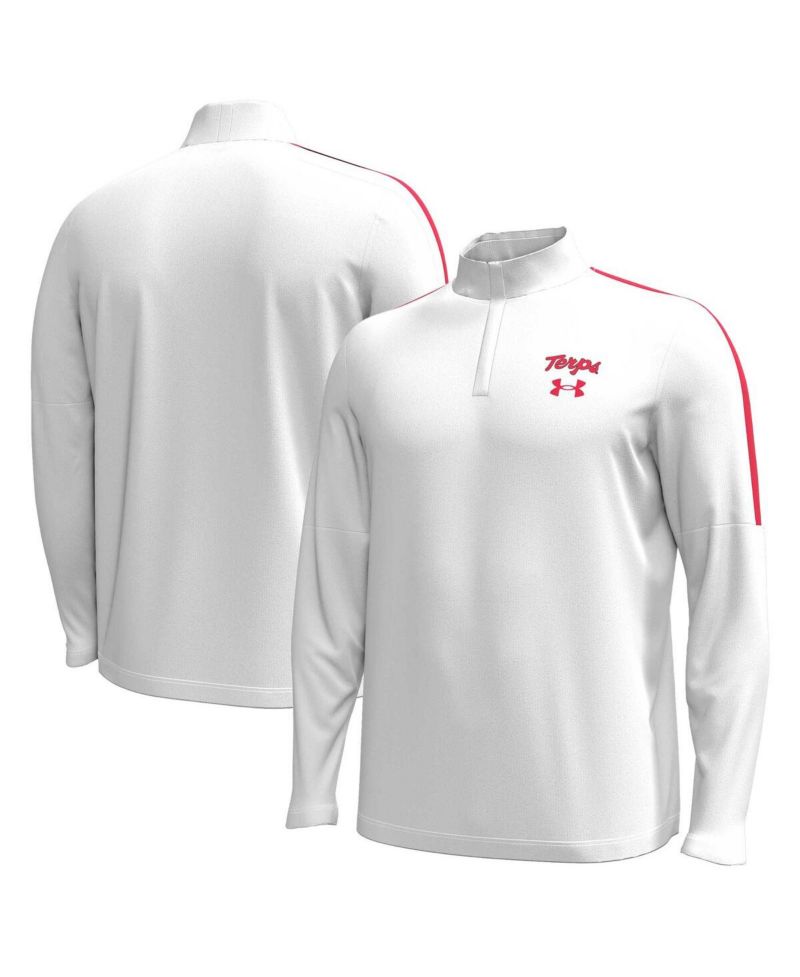 Men's White Maryland Terrapins Playoff Performance Quarter-Zip Jacket