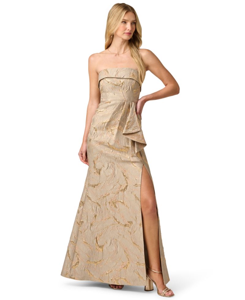 Women's Strapless Mermaid Metallic Dress