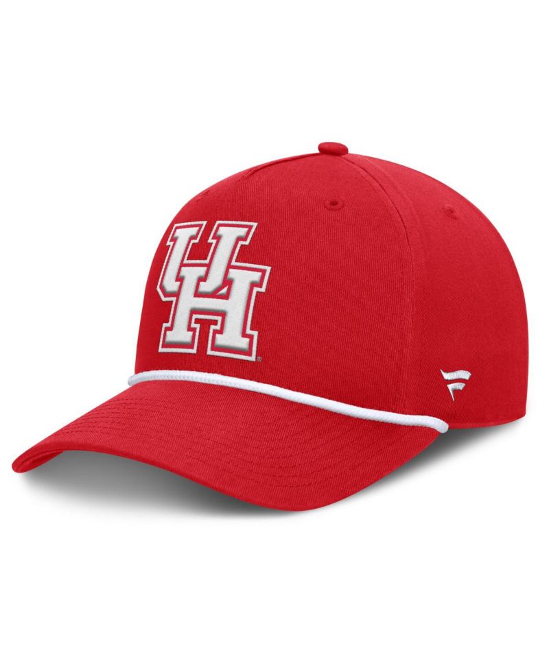 Men's Red Houston Cougars Foul Ball Rope Adjustable Hat