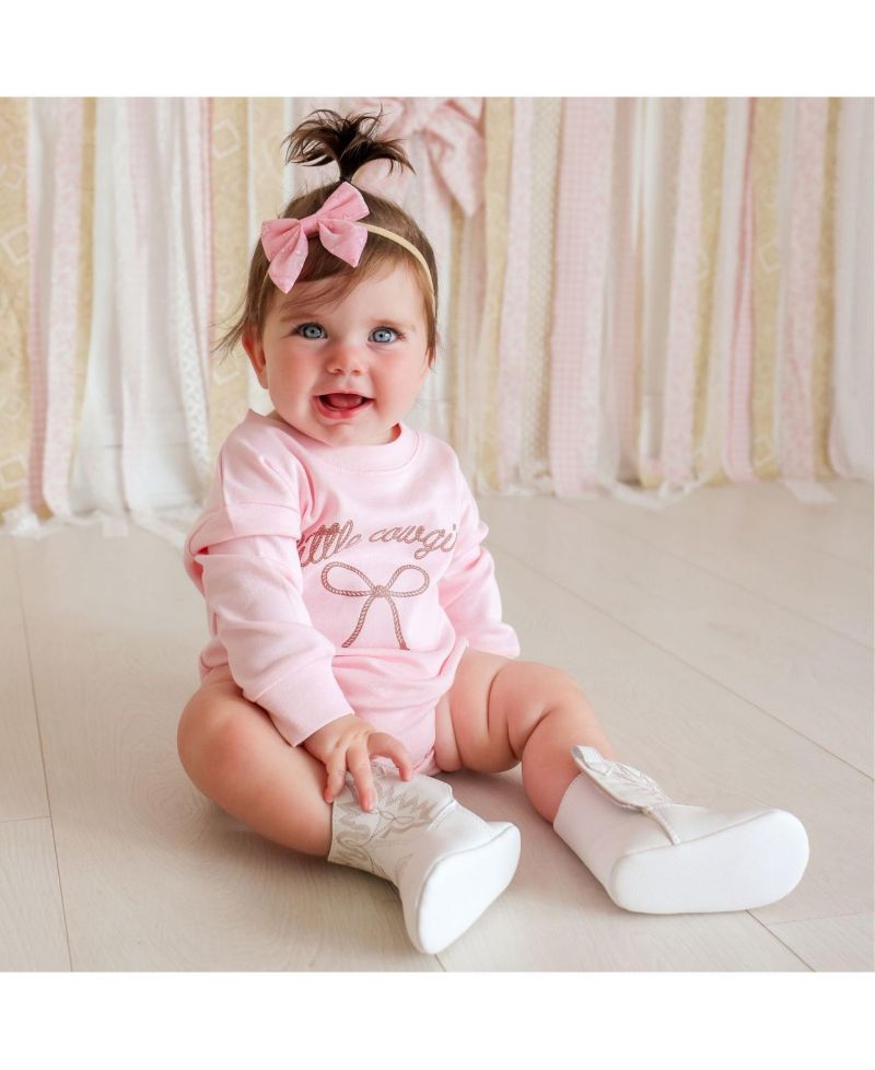 Baby Girls (size 0to3m to 12 -18m ) Little Cowgirl Western Long Sleeve Romper