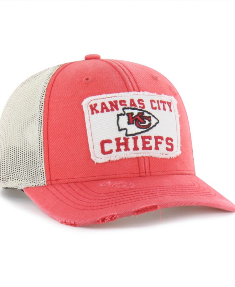 Men's Red Kansas City Chiefs Egremont Well-Worn Adjustable Trucker Hat