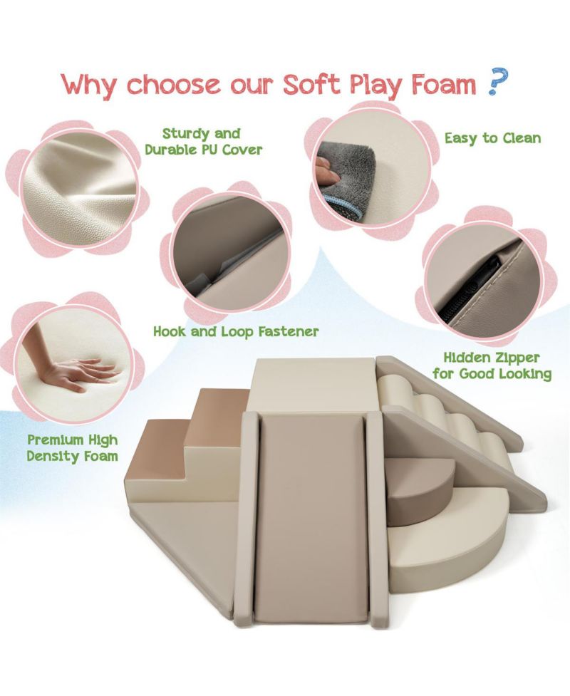Soft Foam Climb and Crawl Corner Climber Play Set 9-Piece Activity Toy, Ages 12 Months-3 Years