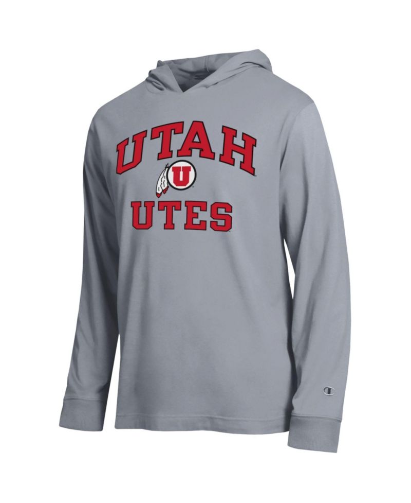 Men's Heather Gray Utah Utes High Motor All-Star Long Sleeve Hooded T-Shirt