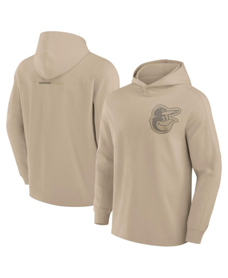 Men's Khaki Baltimore Orioles Elements Lightweight Fleece Hoodie