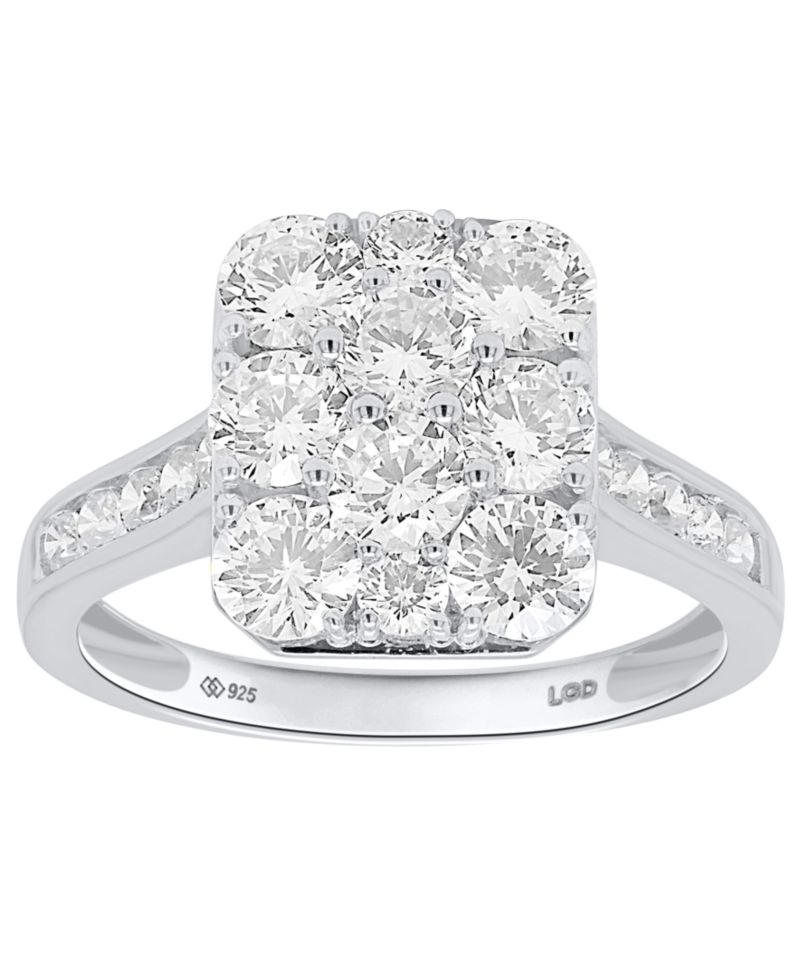 Lab-Grown Diamond Ring (2 ct. t.w.) in Sterling Silver or 14k Gold-Plated Sterling Silver