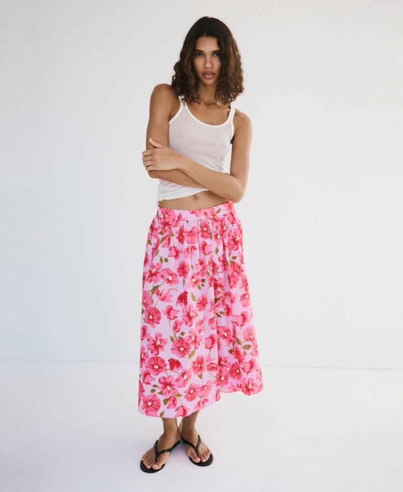 Women's Cotton Midi Skirt