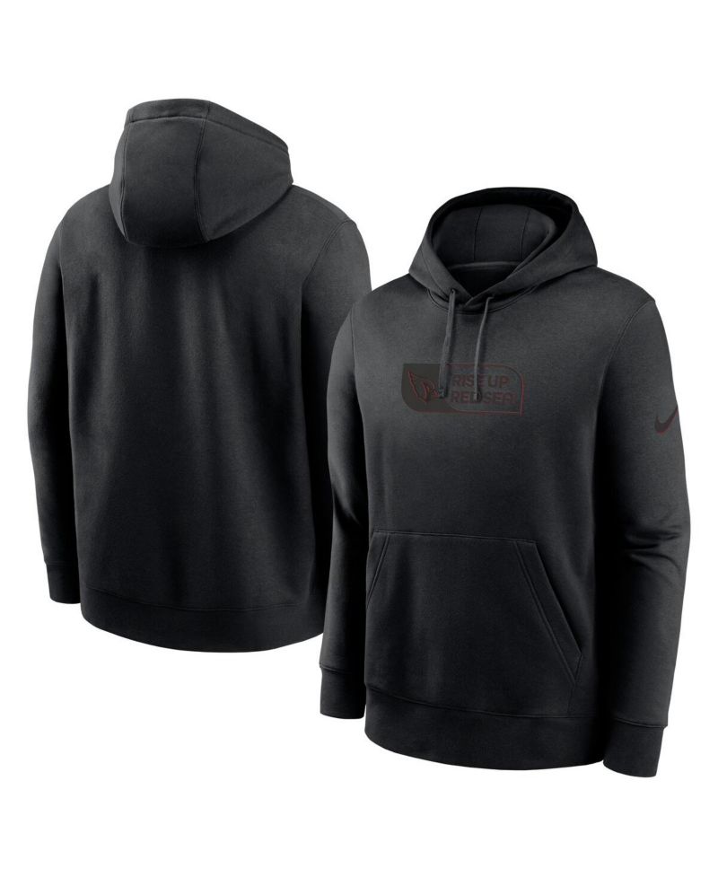 Men's Black Arizona Cardinals Edge French Terry Club Pullover Hoodie