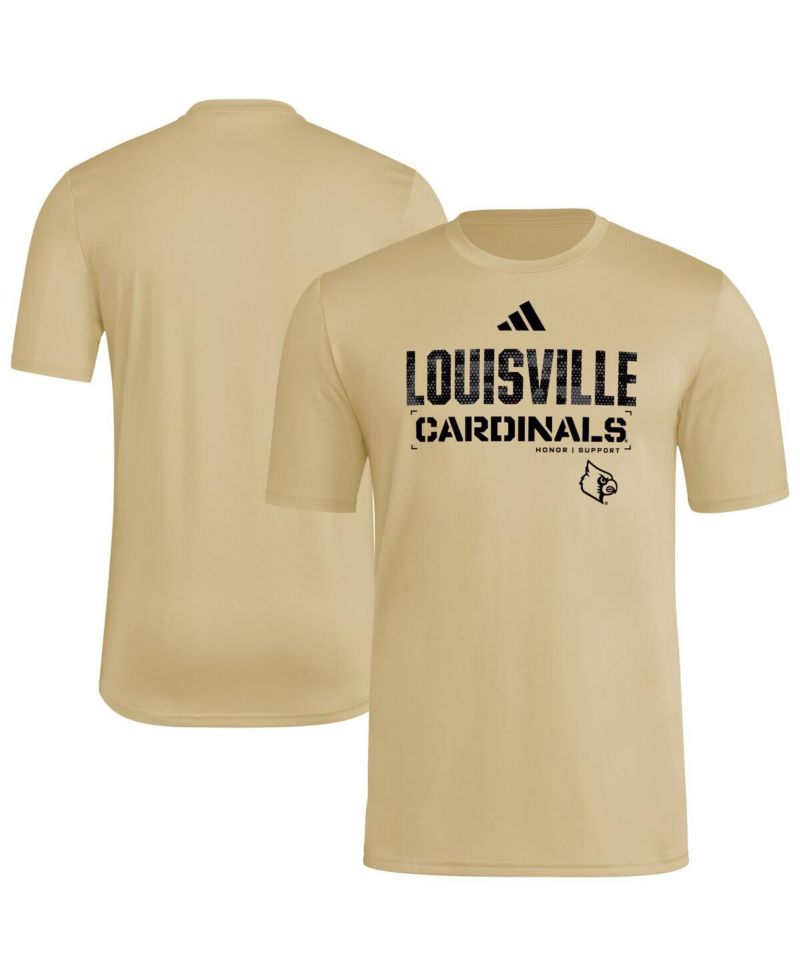 Men's Natural Louisville Cardinals 2025 Military Appreciation Pre-Game AEROREADY T-Shirt