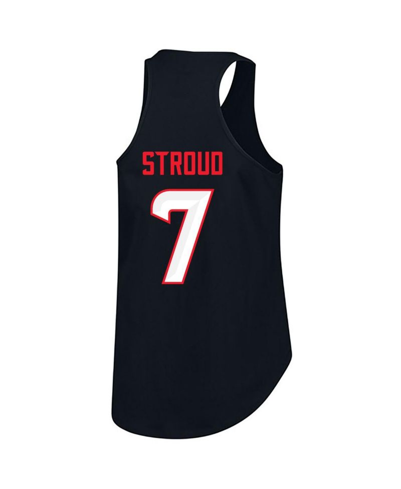 Women's C.J. Stroud Navy Houston Texans Plus Size Name & Number Tank Top