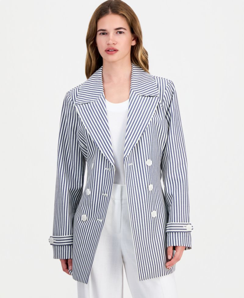 ASL Petite Seersucker Wrap Blazer