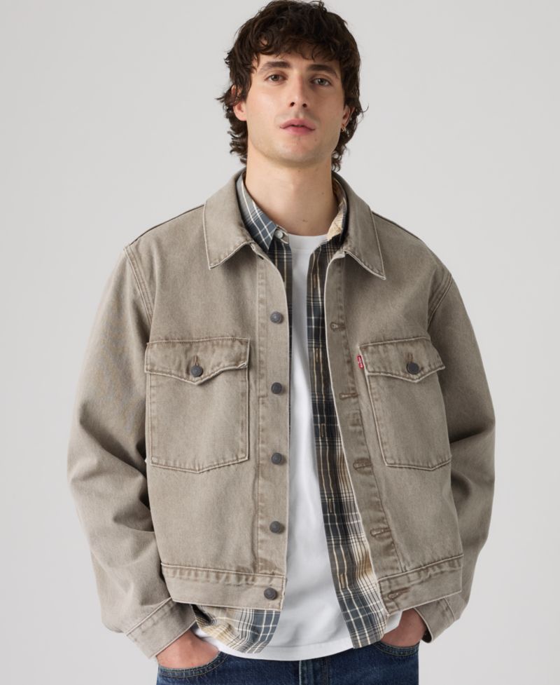 Men's Embarcadero Station Denim Cropped Trucker Jacket
