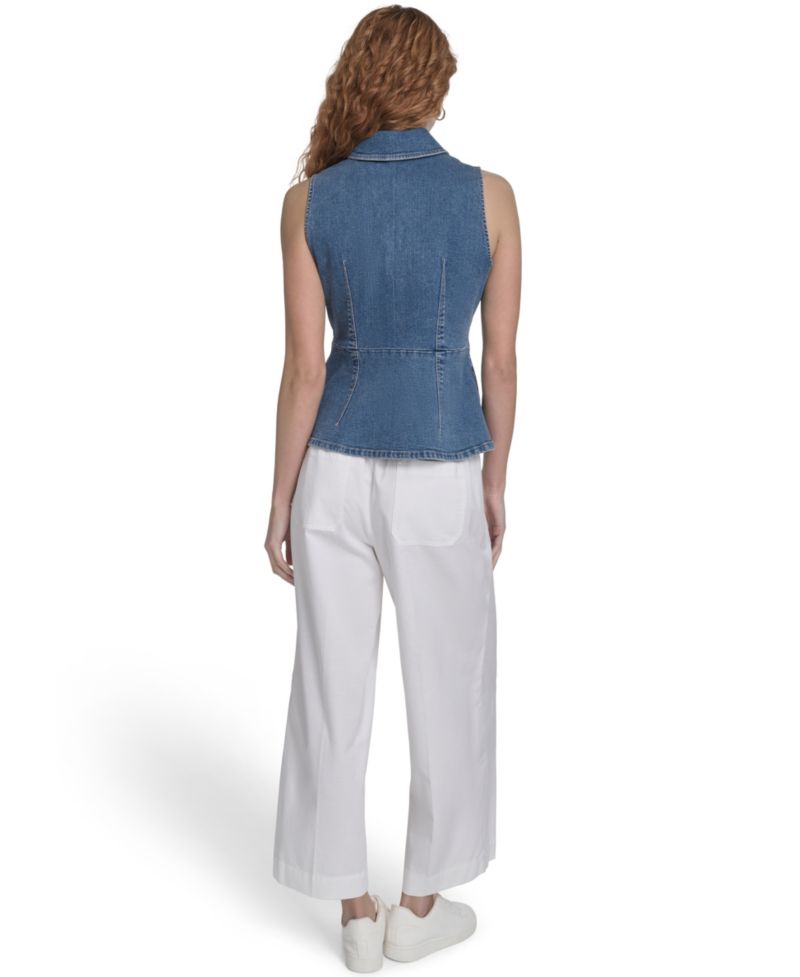 Women's Button Front Denim Vest