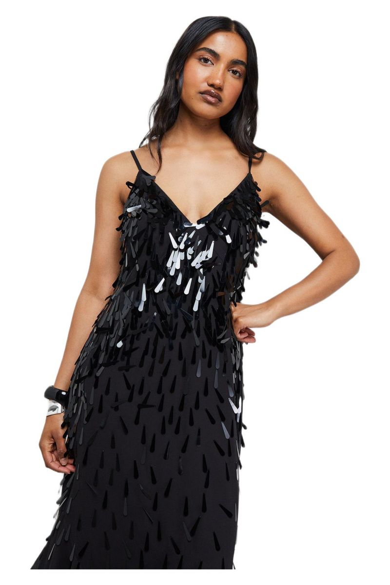 Women's Premium Teardrop Embellished Midi Dress