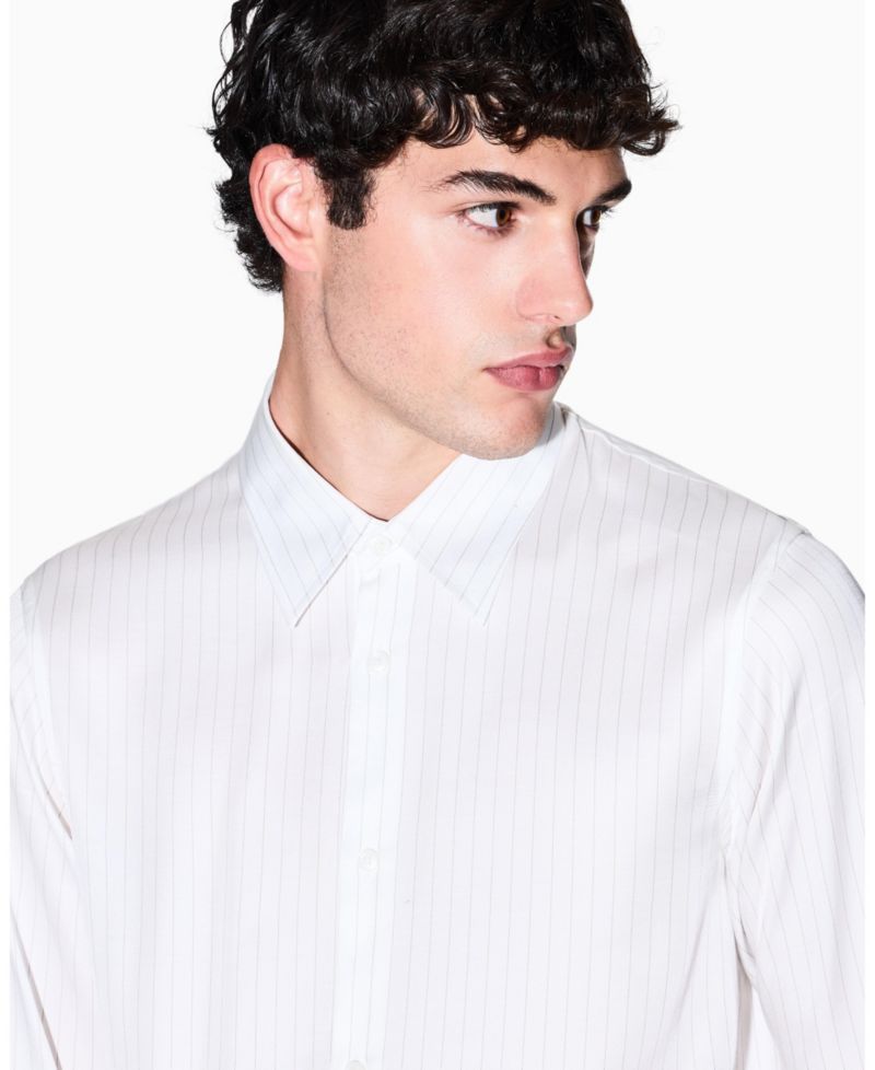Men's Long Sleeve Striped Viscose Woven Shirt