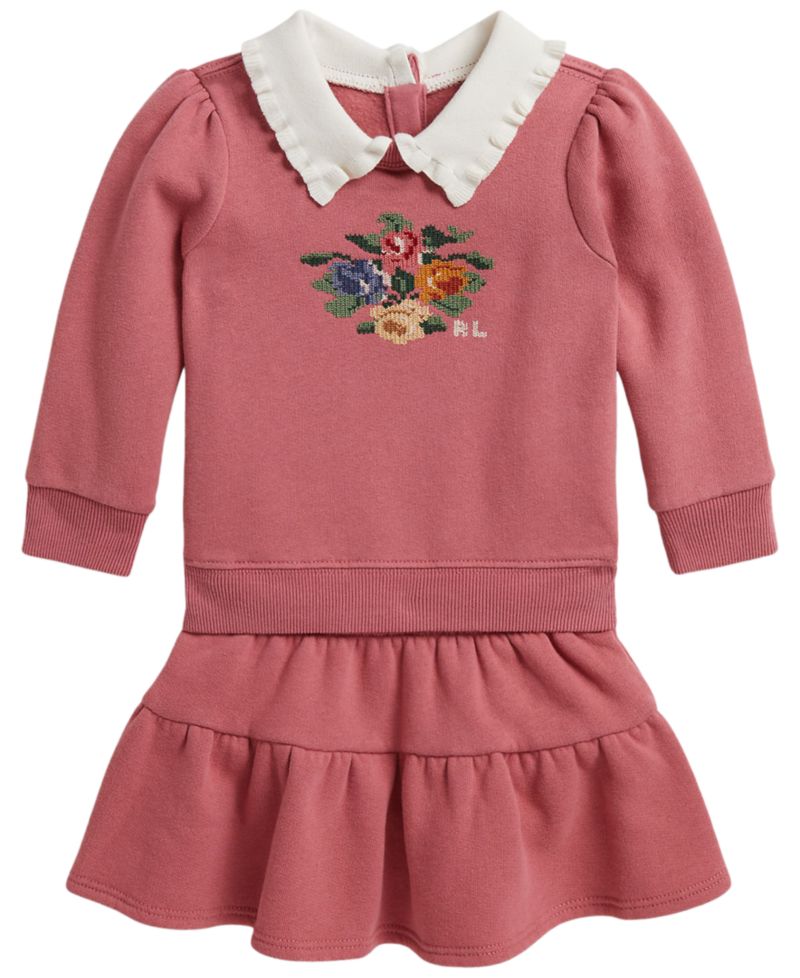 Baby Girls' Floral Fleece Sweatshirt and Skirt, 2-Piece Set