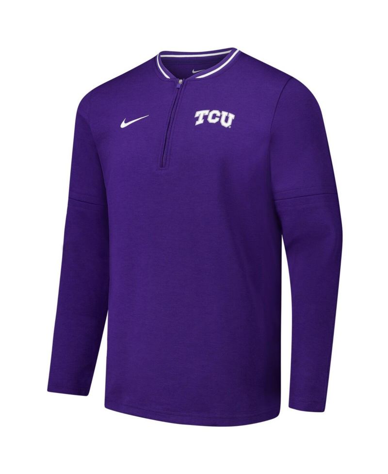 Men's Purple TCU Horned Frogs Coaches Quarter-Zip Jacket