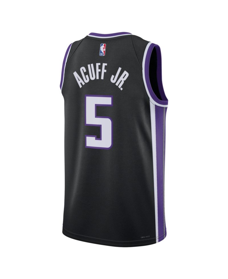 Men's and Women's Darius Acuff Jr. Black Sacramento Kings Swingman Jersey - Icon Edition