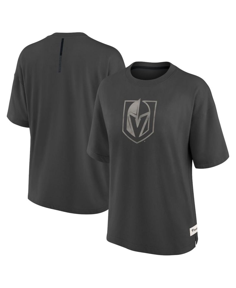 Women's Charcoal Vegas Golden Knights Oversized Elements Raw Edge Future Ground T-Shirt