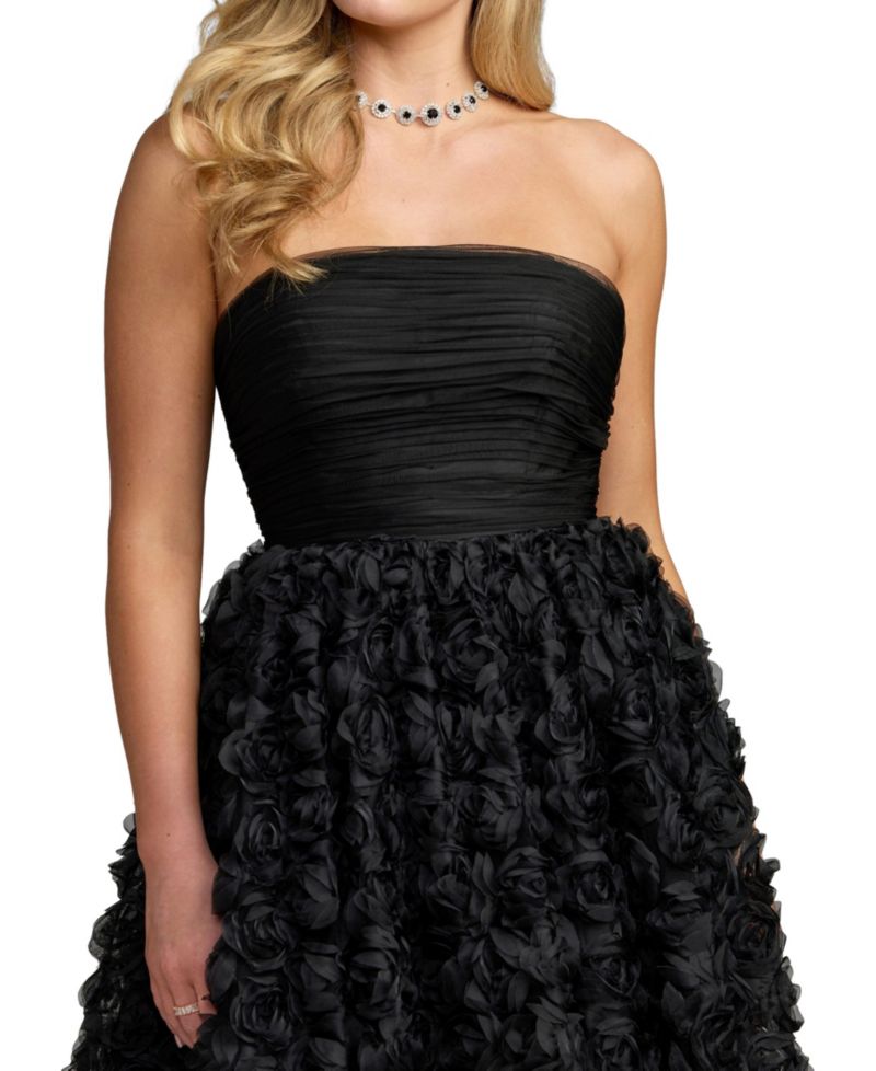 Women's Strapless 3D-Rosette Ball Gown Dress