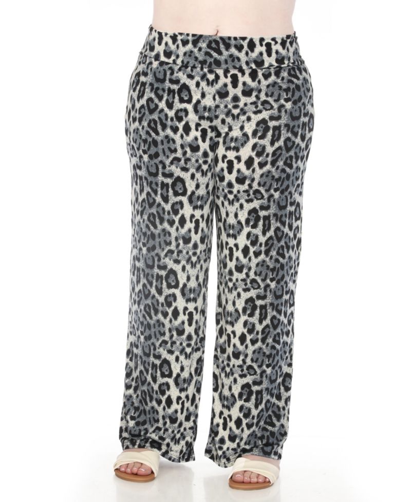 Plus Size High-Waist Floral Wide-Leg Pants