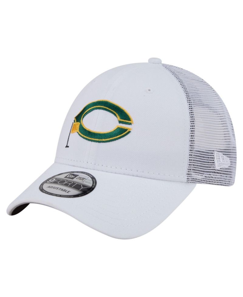 Men's White Cincinnati Reds Flag 9FORTY Trucker Adjustable Hat
