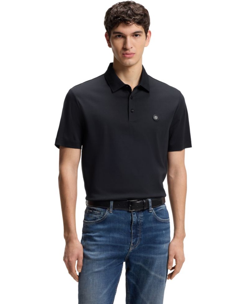 Men's Mercerised Cotton Monogram Regular-Fit Polo Shirt