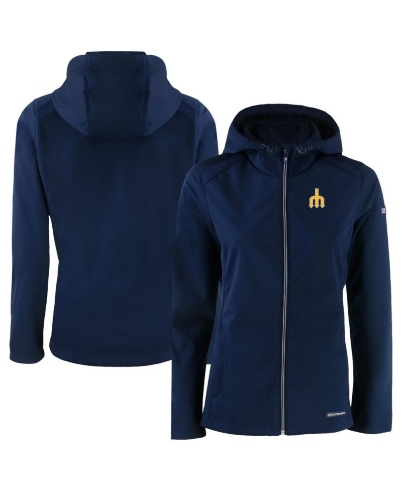 Women's Navy Seattle Mariners Evoke Eco Softshell Full-Zip Jacket