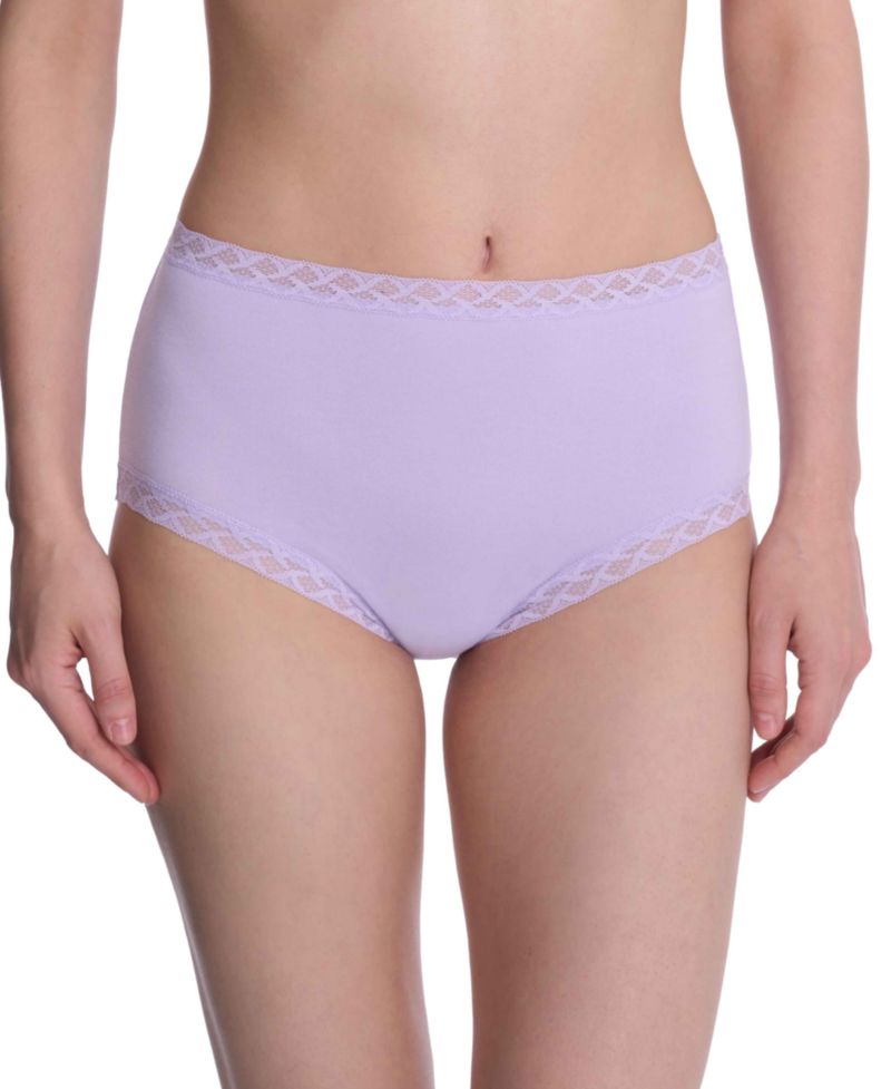 Bliss Lace-Trim High Rise Cotton Brief Underwear 755058
