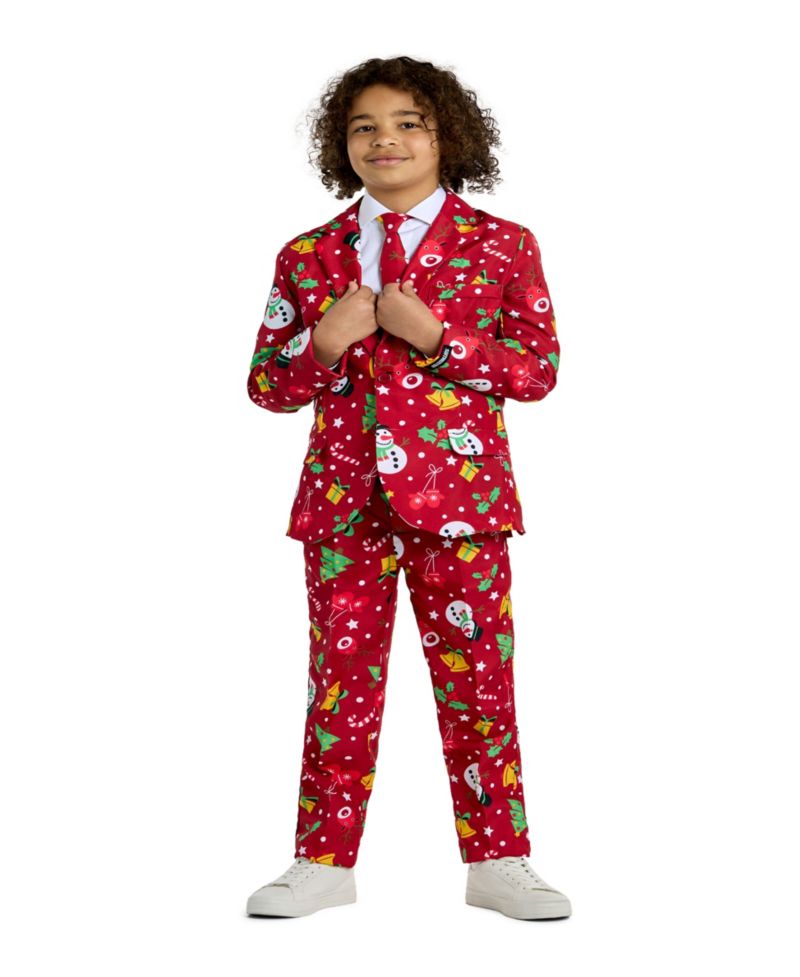 Big Boys Icons Christmas Light Up Suit Including Blazer, Pants and Clip-On-Tie