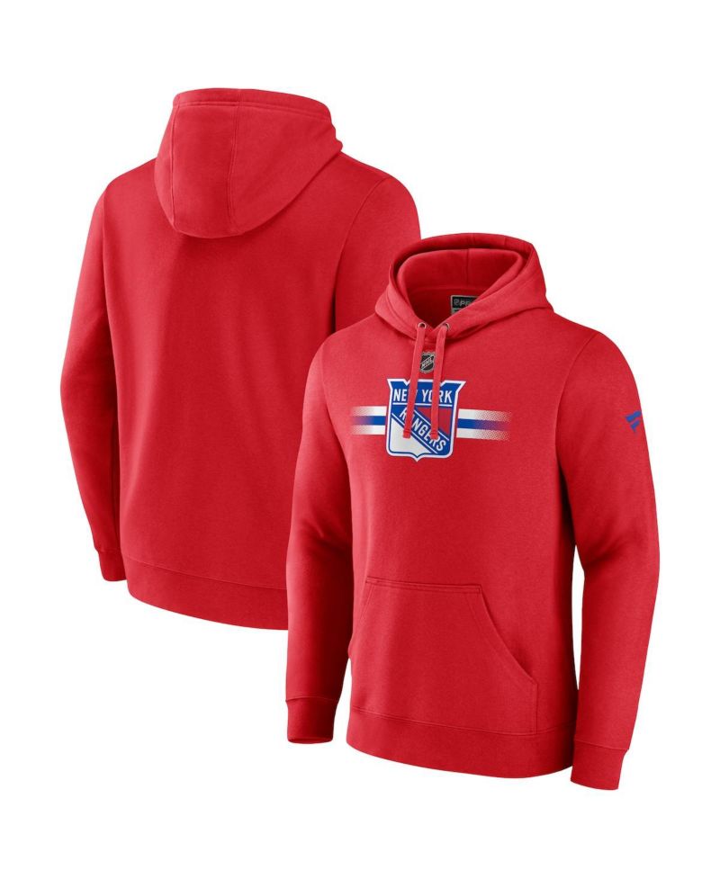 Men's Red New York Rangers Authentic Pro Secondary Pullover Hoodie