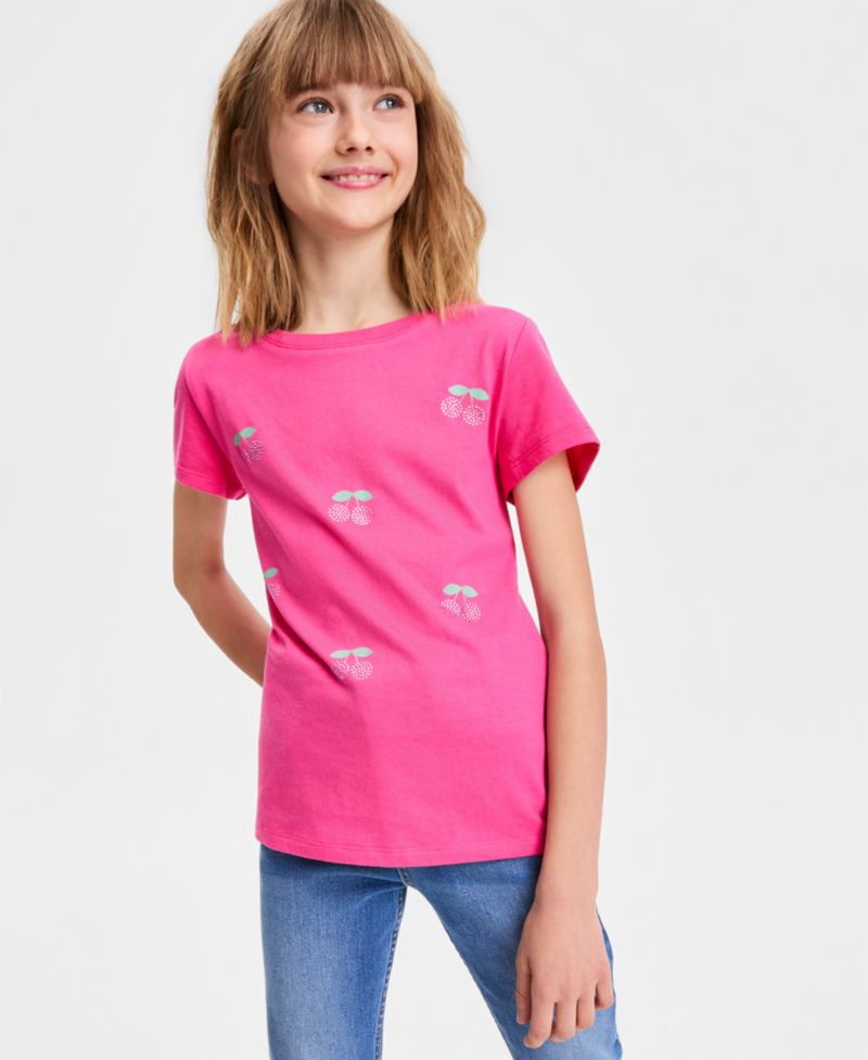 Girls' 5-20 Embellished Cherries T-Shirt