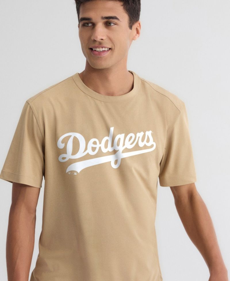 Men's Khaki Los Angeles Dodgers Clutch Winning Edge T-Shirt