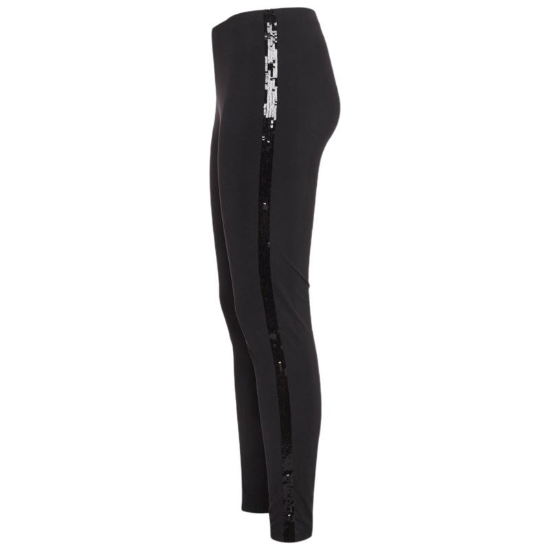 Women's Black Sequin Jersey Leggings