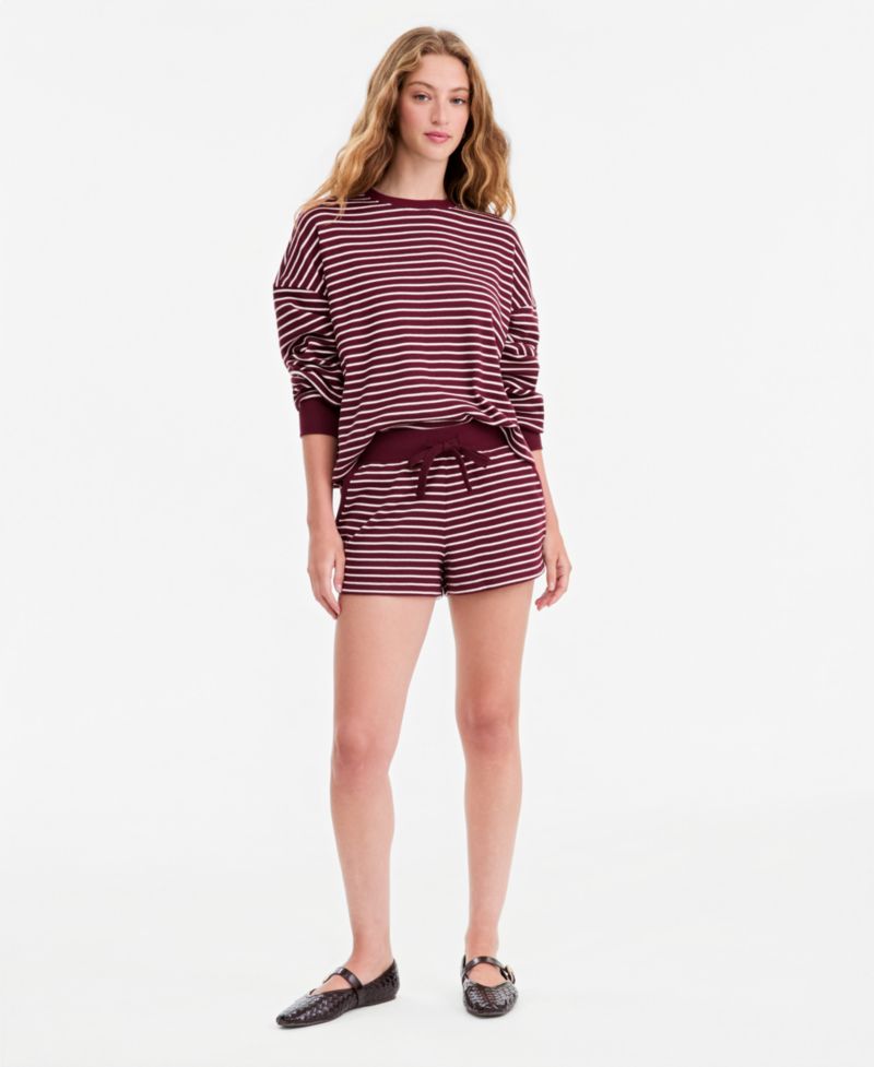 Women's Stripe Lounge Waffle-Knit Shorts