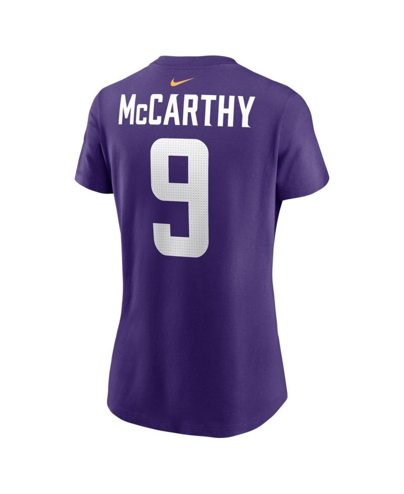 Women's J.J. McCarthy Purple Minnesota Vikings 2024 NFL Draft First Round Pick Name & Number T-Shirt