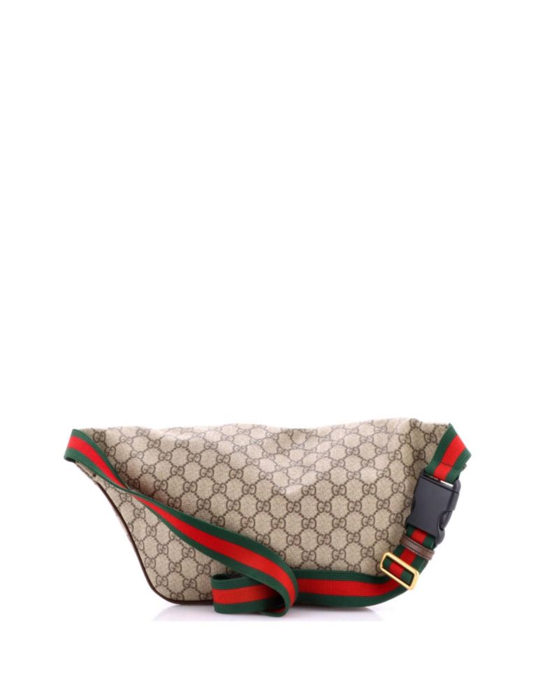Courrier Zip Belt Bag GG Coated Canvas with Applique