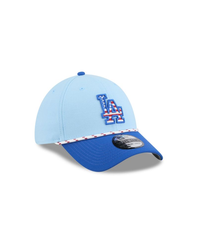 Men's Light Blue/Blue Los Angeles Dodgers 2025 Fourth of July 39THIRTY Flex Hat