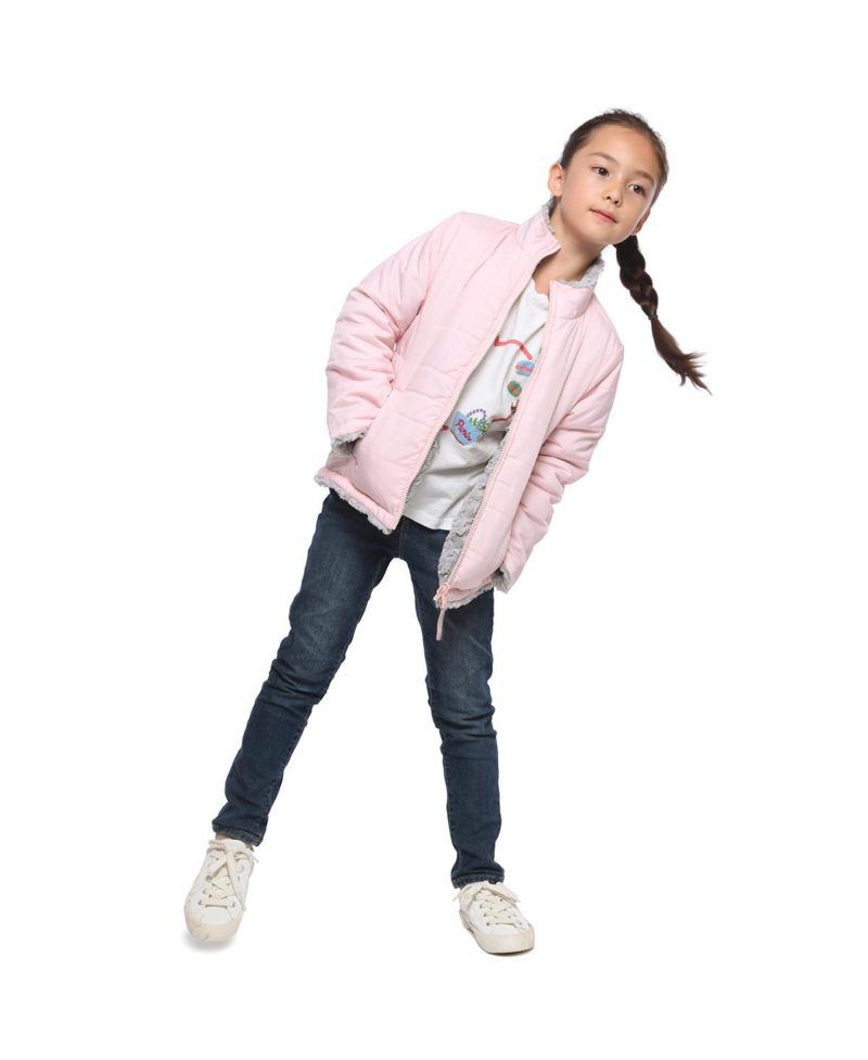 Girls Reversible Sherpa Fleece Puffer Jacket