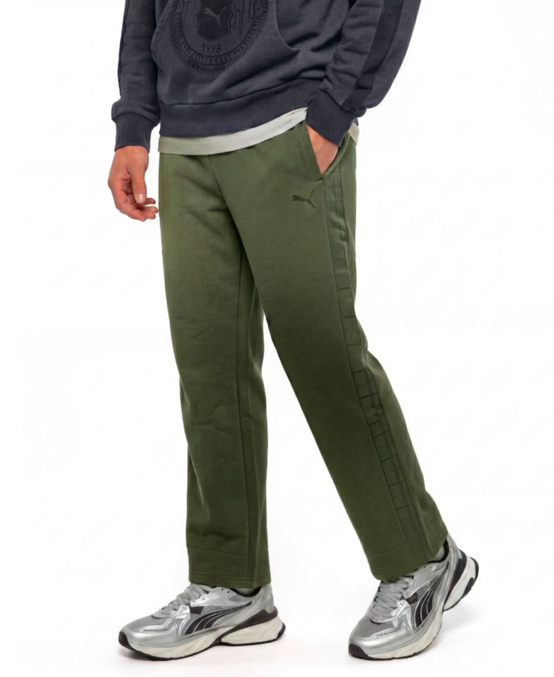 Men's Tartan Wide-Leg Solid Pants
