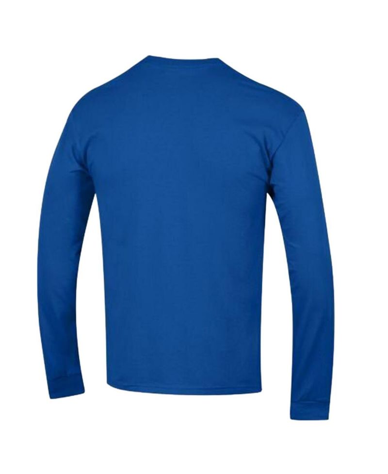 Men's Royal Seattle Seahawks Arch Over Logo Long Sleeve T-Shirt