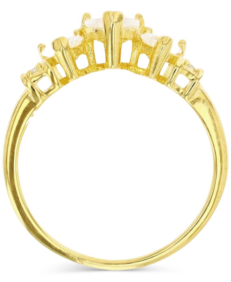 Macy’s Cubic Zirconia Anniversary Band Ring (1.596 ct. t.w.) in 14K Yellow Gold Over Sterling Silver