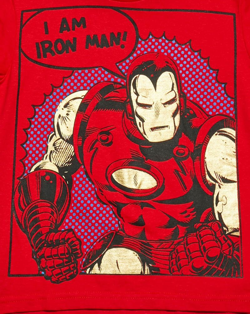 Little Boys Marvel Captain America Black Panther Iron Man Short Sleeve Graphic T-Shirt