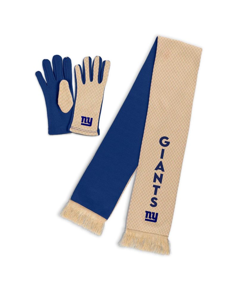 Women's New York Giants Tonal Microcheck Scarf Glove Set
