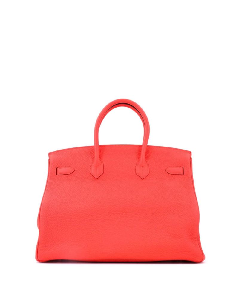 Birkin 35 Handbag Orange Togo with Palladium Hardware