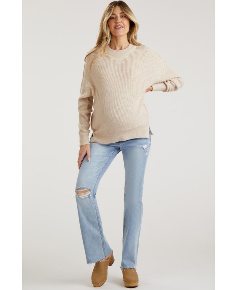 Women's Light Blue Distressed Bootcut Jeans