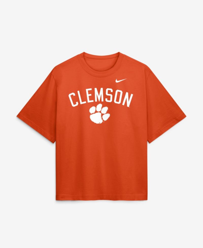 Women's Orange Clemson Tigers Arch Logo Boxy T-Shirt